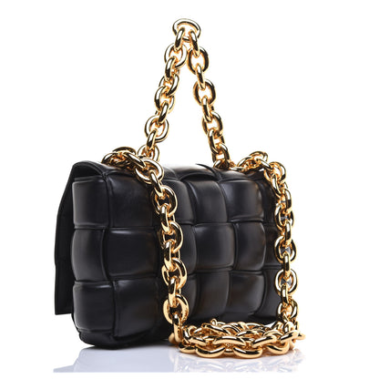Bottega Veneta Lambskin Maxi Intreccio Padded Chain Cassette Crossbody Bag Black 3 of 8