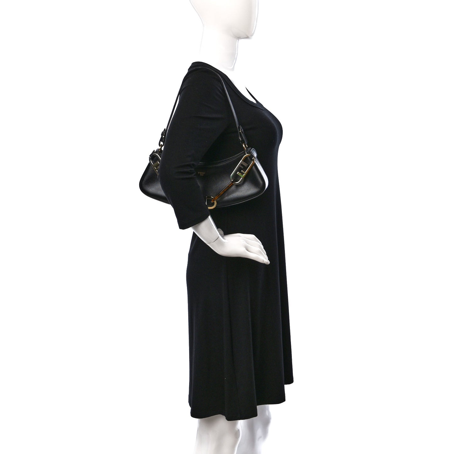Vitello Queen Palmellato Fendi O'Lock Swing Black