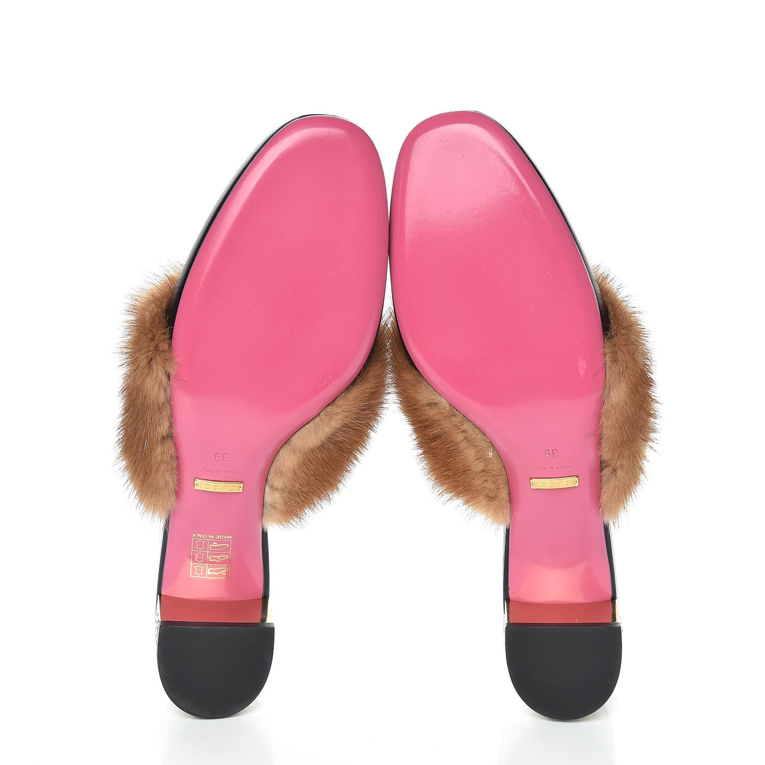 Gucci Mink Malaga Kid Crystal Candy Mules 39 Light Brown Black 5 of 7