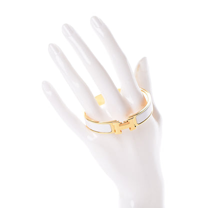 Hermes Enamel Narrow Clic Clac H Bracelet PM White 2 of 5
