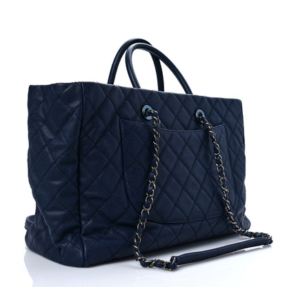 Chanel Caviar Quilted Large Coco Handle Shopping Tote Navy 4 of 10
