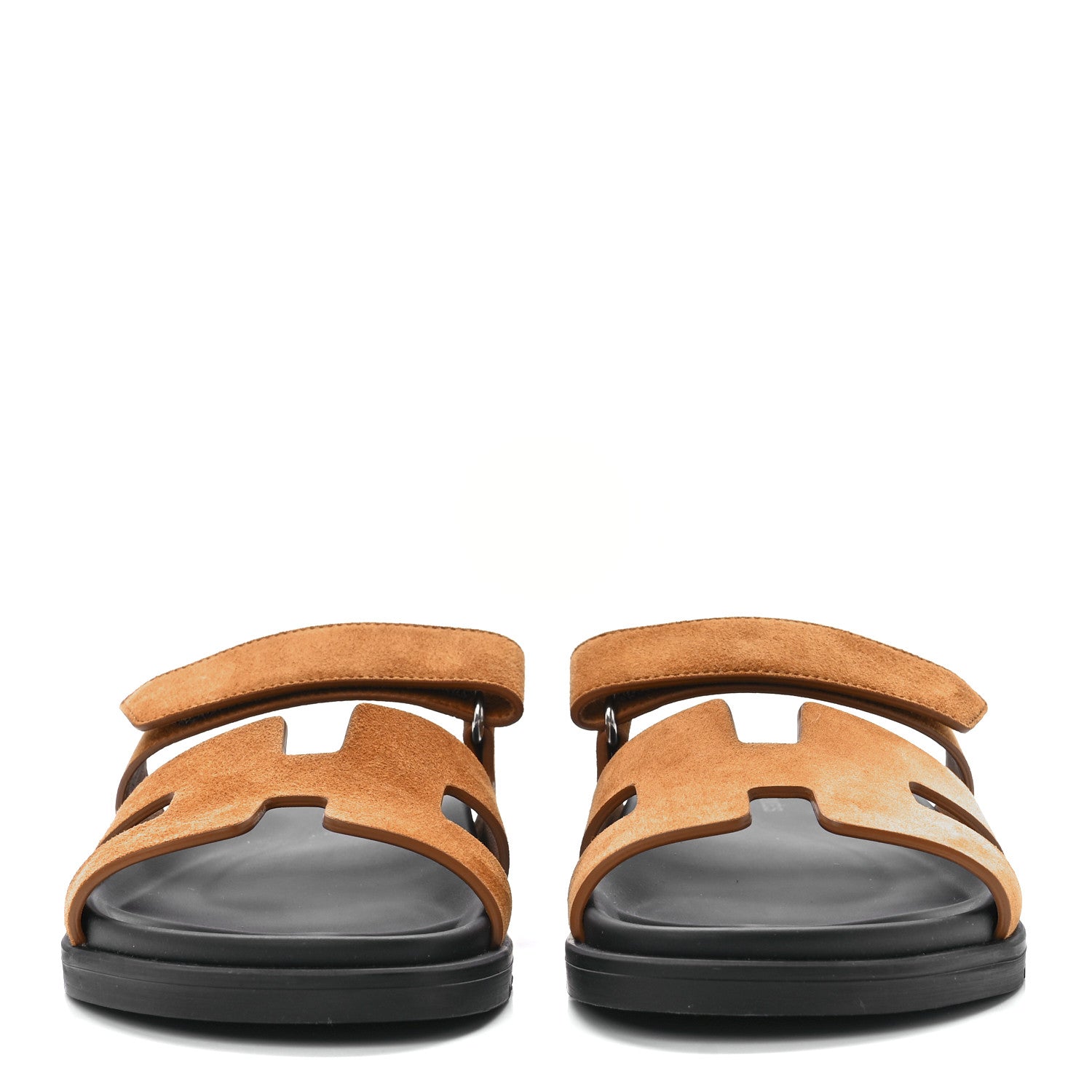 Hermes Suede Goatskin Womens Chypre Sandals 38 Naturel 2 of 8