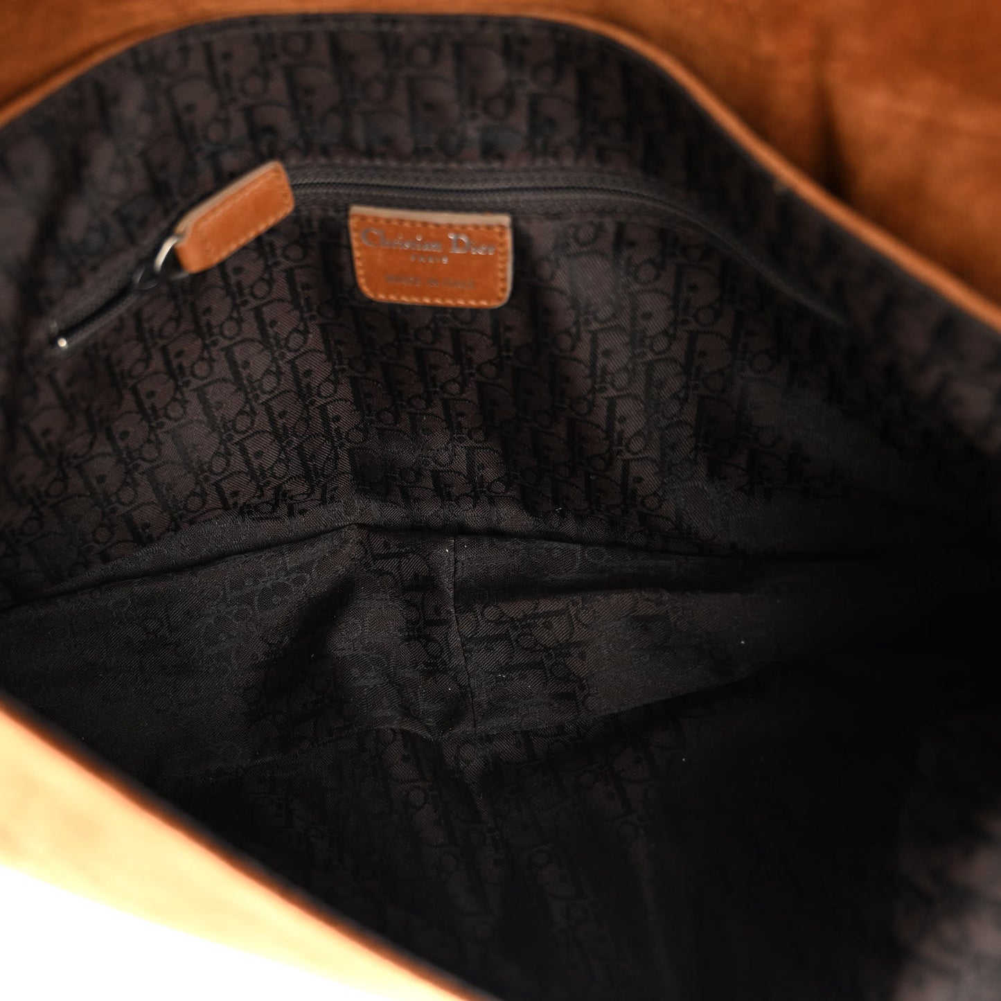 Suede Calfskin Medium Gaucho Double Saddle Brown