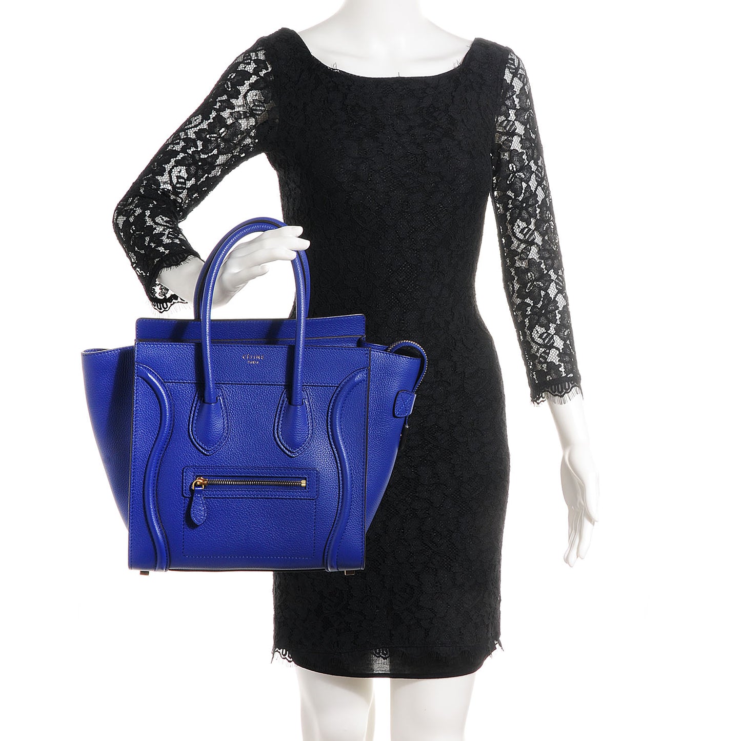 Drummed Calfskin Micro Luggage Indigo