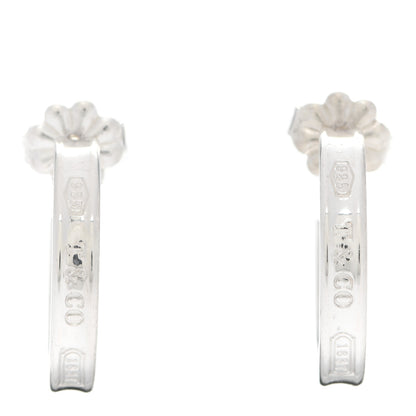 Tiffany Sterling Silver 1837 Small Narrow Hoop Earrings 1 of 3