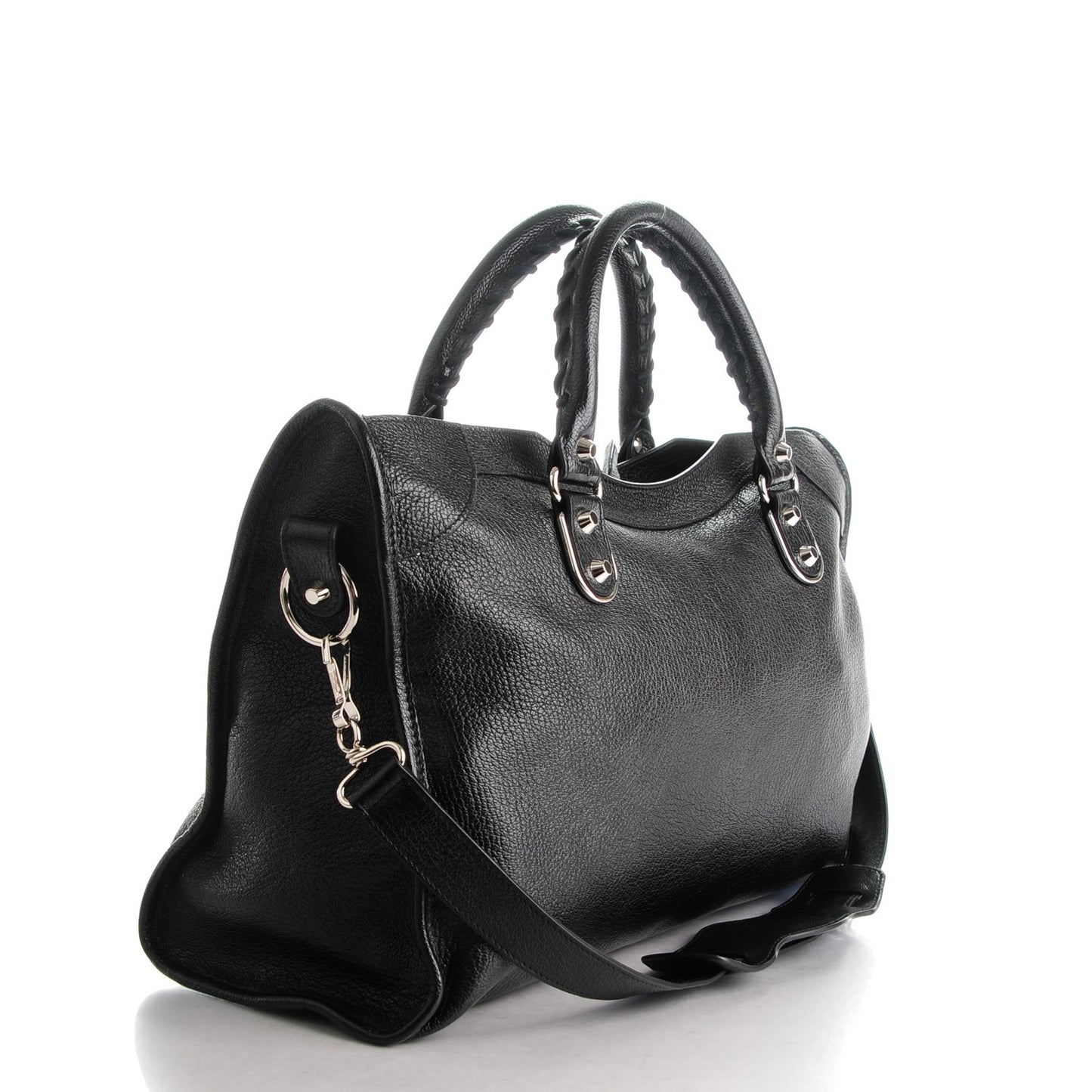 Chevre Silver Metallic Edge Hardware City Black