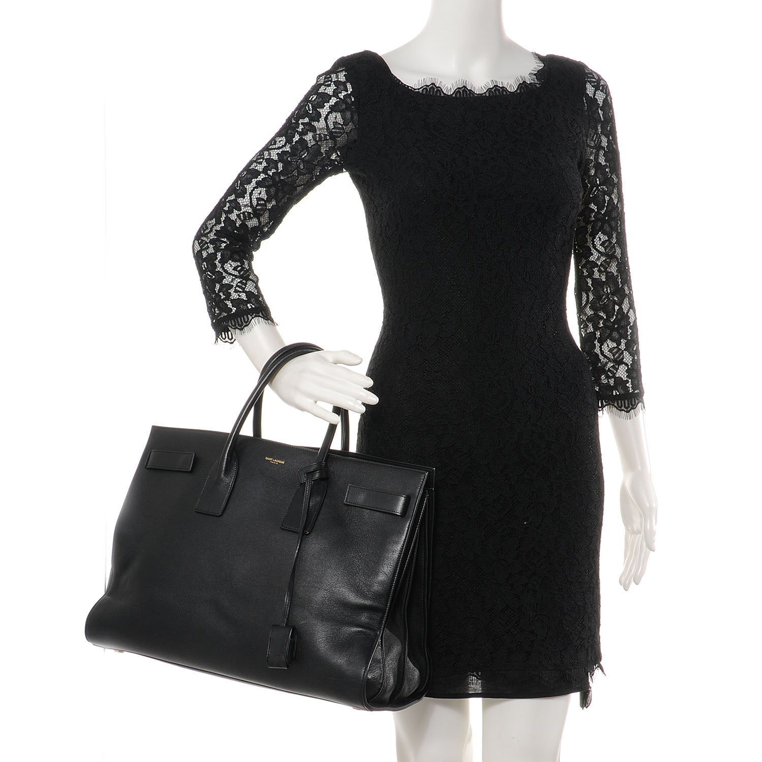 Saint Laurent Leather Large Sac de Jour Carryall Black 2 of 8