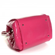 Vinyl Lipstick Ligne Large Accordion Tote Hot Pink