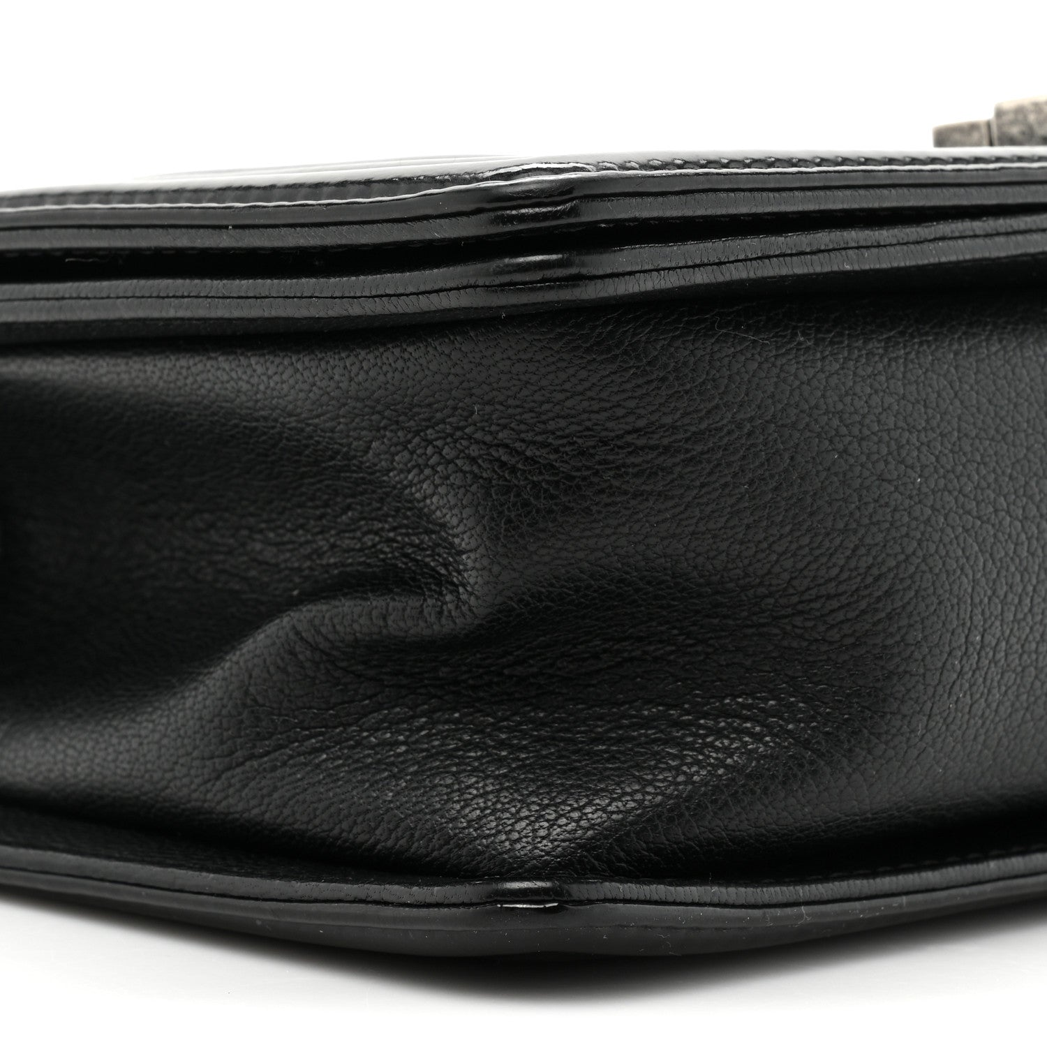 Chanel Goatskin Quilted Patent Medium Duo Boy Flap Black 9 of 15