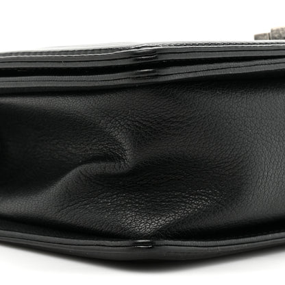 Chanel Goatskin Quilted Patent Medium Duo Boy Flap Black 9 of 15