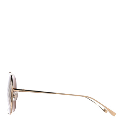 Fendi Metal FF Family Aviator Sunglasses FF0407/G/S Gold Brown 2 of 7