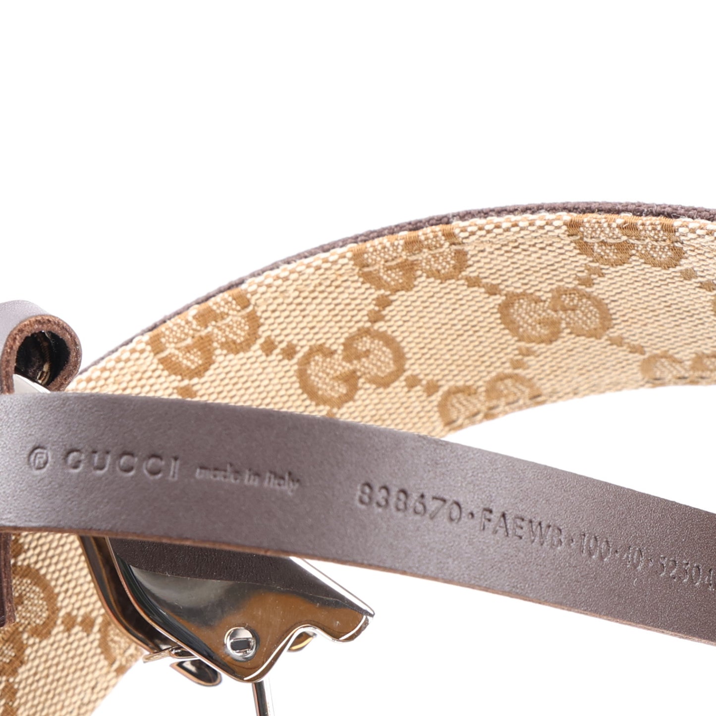 Econyl Nylon Monogram Lift Belt Logo Buckle 100 40 Belt Beige Ebony Cocoa