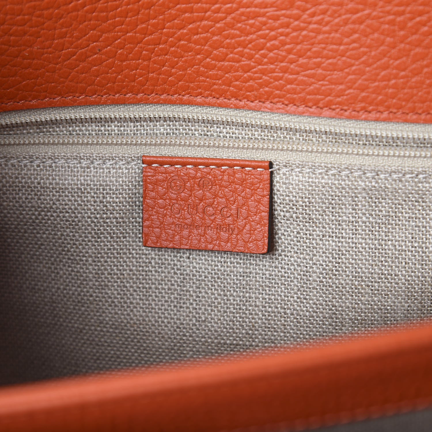 Gucci Dollar Calfskin Interlocking G Shoulder Bag Sun Orange 7 of 8