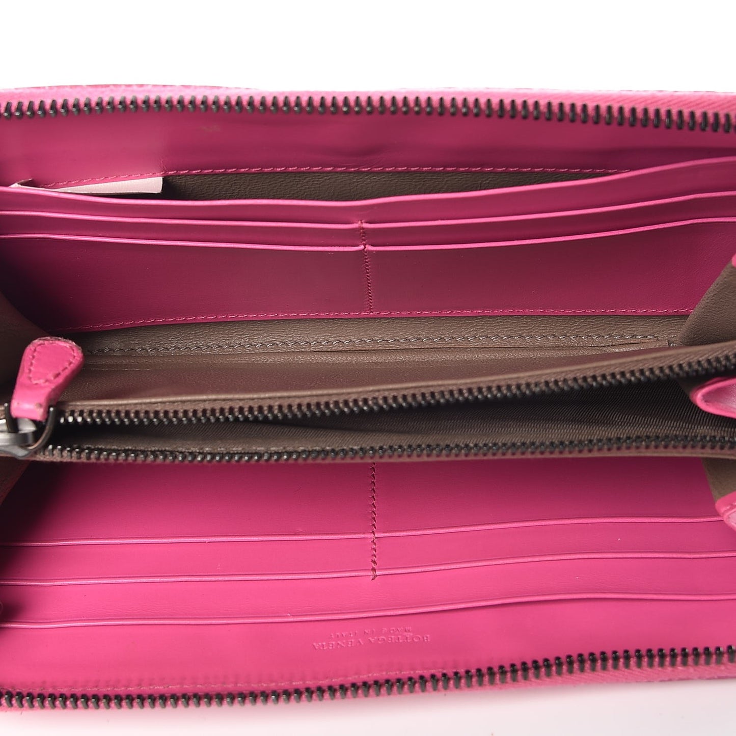 Shiny Crocodile Fume Zip Around Wallet Bright Pink