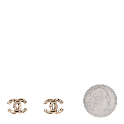 Chanel Tweed Effect CC Earrings Gold 2 of 5