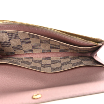 Louis Vuitton Damier Azur Emilie Wallet Rose Ballerine 5 of 9