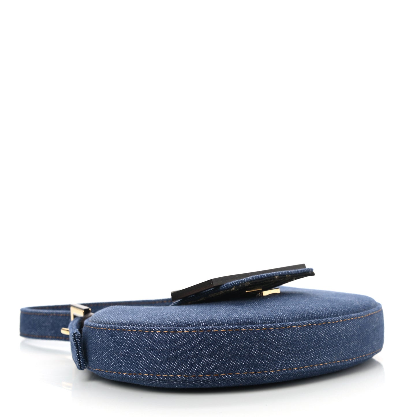 Denim Vitello King Cuoio Mini Cookie Hobo Bag Blue Ebano