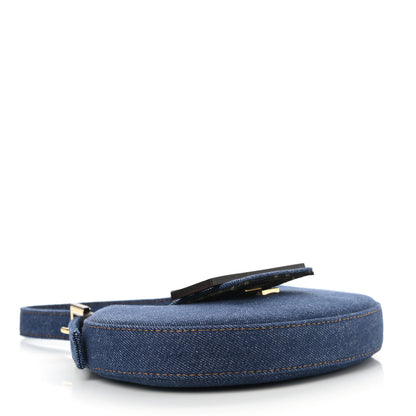 Fendi Denim Vitello King Cuoio Mini Cookie Hobo Bag Blue Ebano 4 of 9