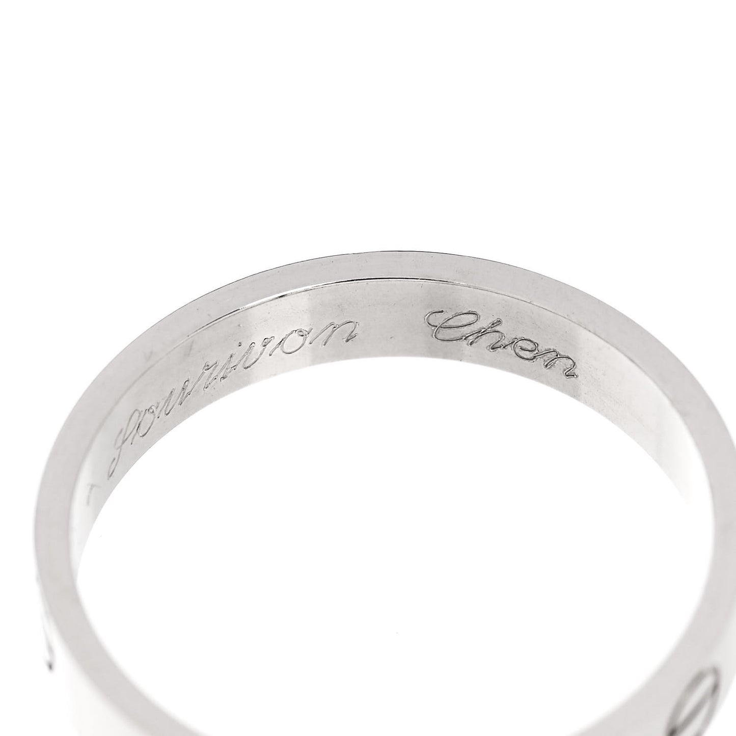 18K White Gold 3.5mm LOVE Wedding Band Ring 56 7.75