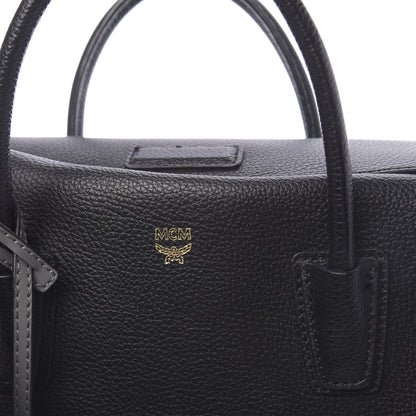 MCM Grained Calfskin Medium Milla Tote Black 6 of 10