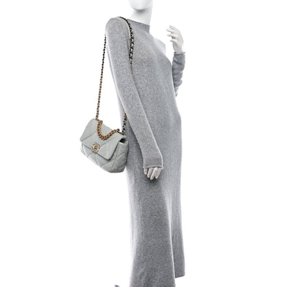 Chanel Lambskin Quilted Medium Chanel 19 Flap Light Blue 2 of 11