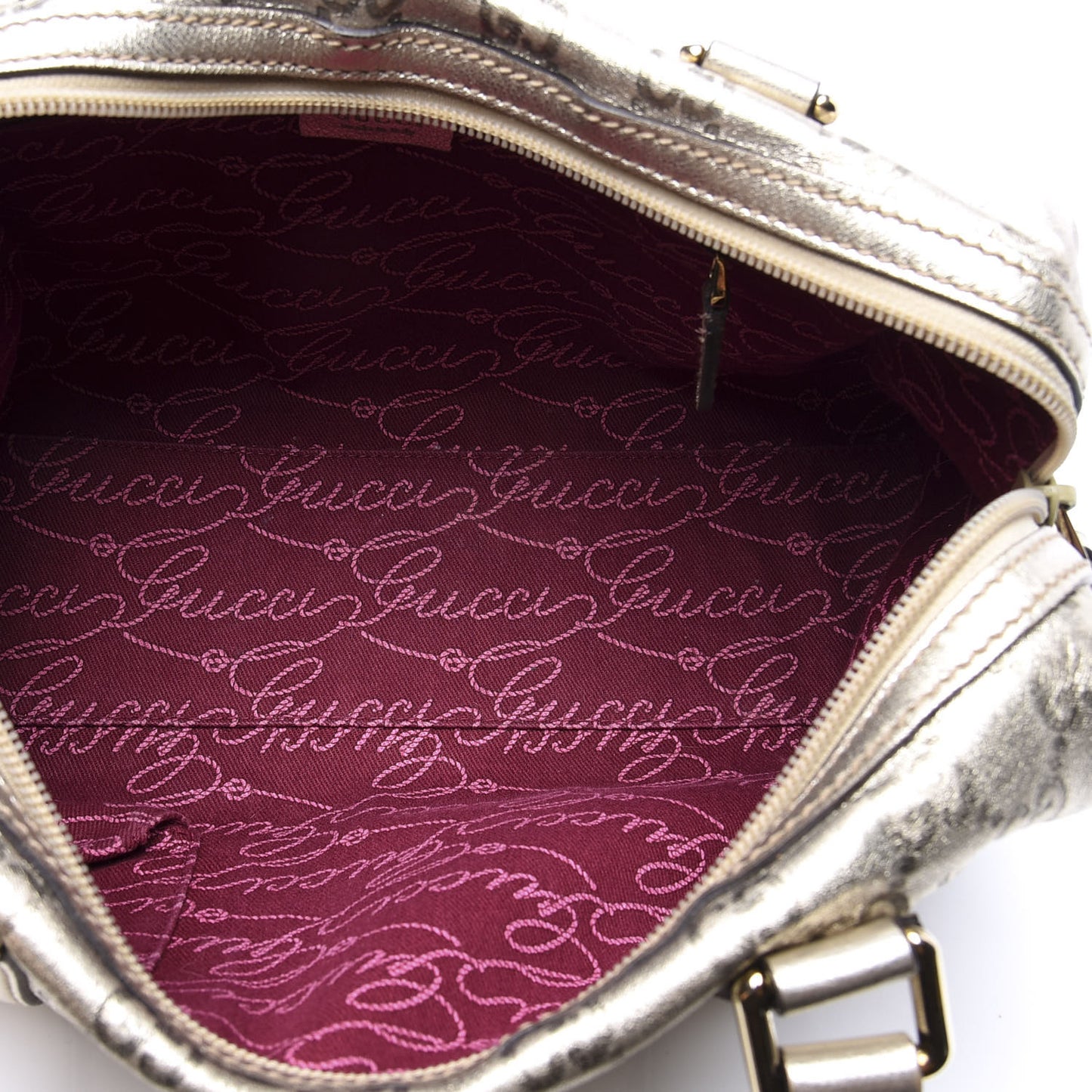 Metallic Guccissima Small Boston Gold