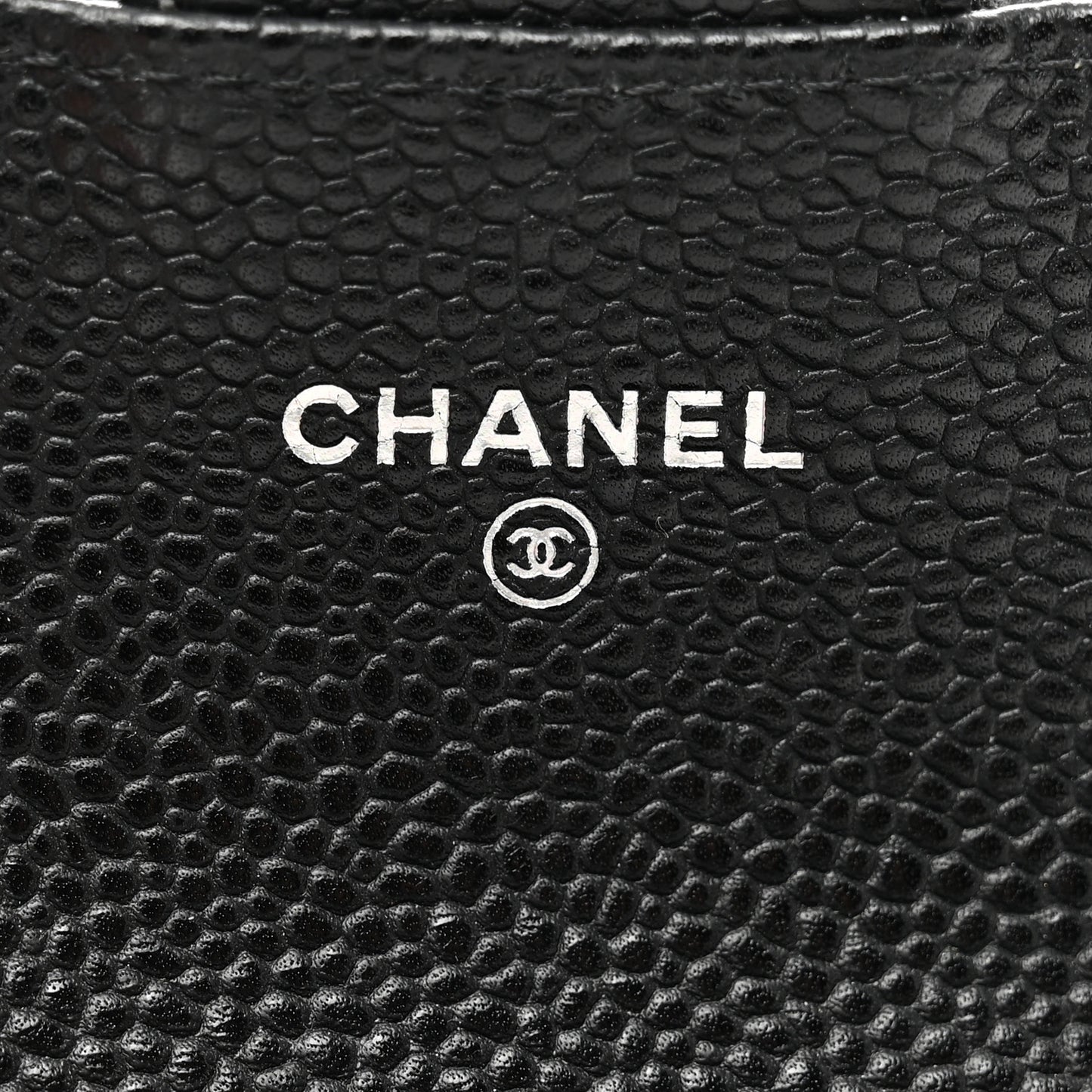 Caviar Quilted Flap Card Holder Wallet Black