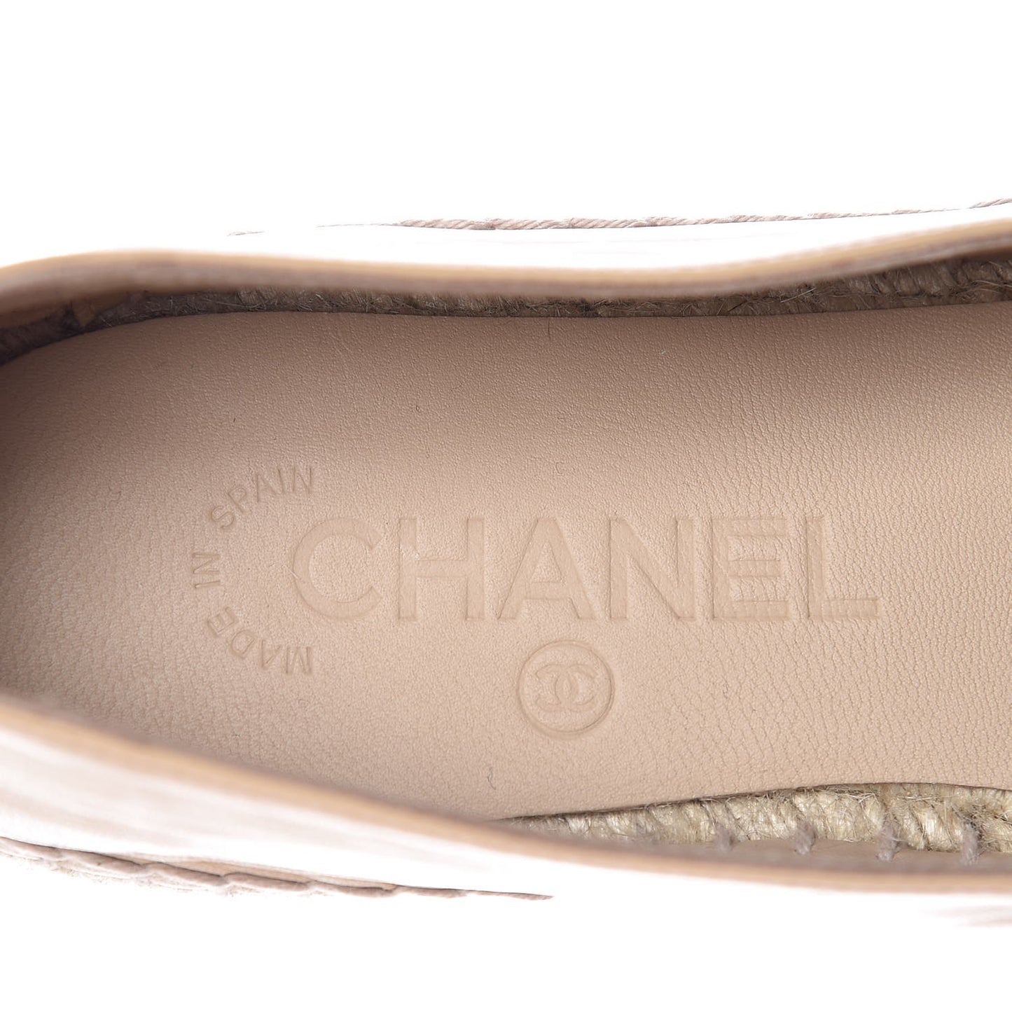 Lambskin CC Espadrilles 39 Beige Black