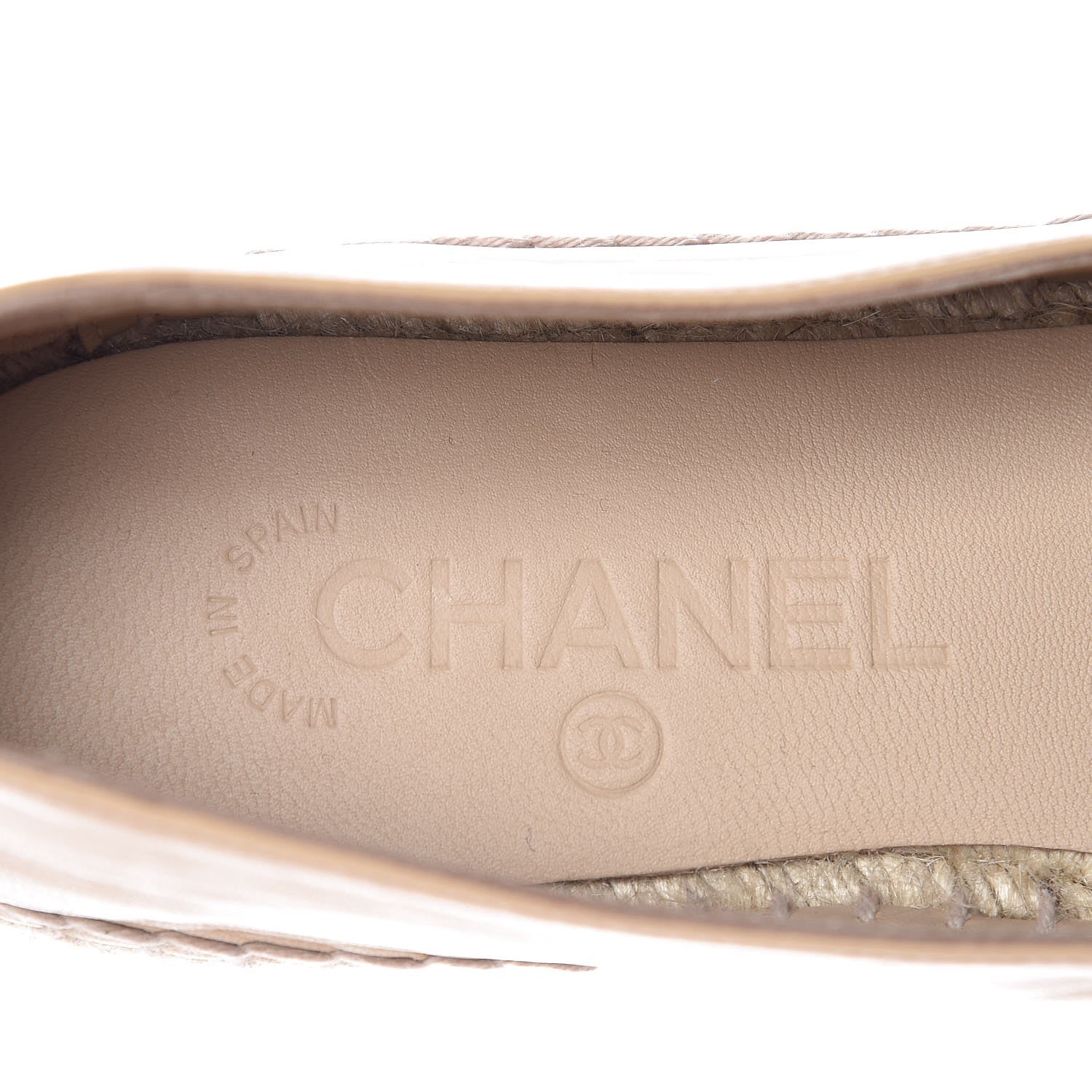 Chanel Lambskin CC Espadrilles 39 Beige Black 8 of 10