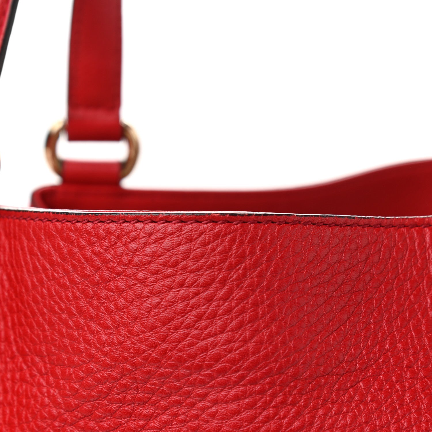 Gucci Pebbled Calfskin Medium Soho Shoulder Bag Red 8 of 9
