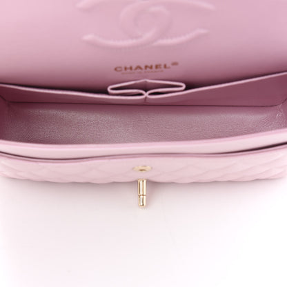 Chanel Iridescent Calfskin Quilted Medium Double Flap Light Pink 5 of 9