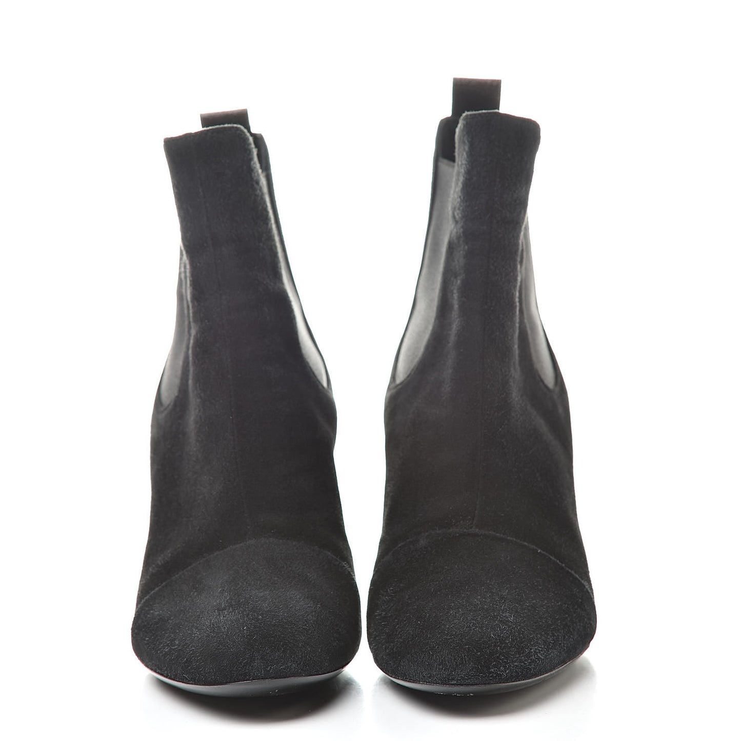 Suede Monogram Uniformes Cap Toe Chelsea 75mm Ankle Boots 38 Black