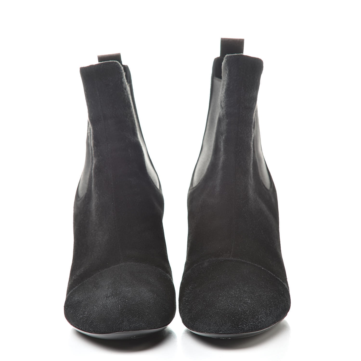 Louis Vuitton Suede Monogram Uniformes Cap Toe Chelsea 75mm Ankle Boots 38 Black 2 of 13