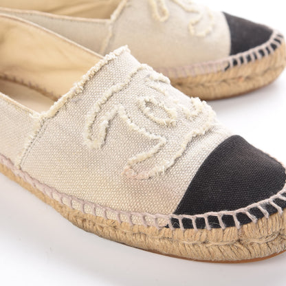 Chanel Toile CC Espadrilles 38 Beige Black 12 of 16