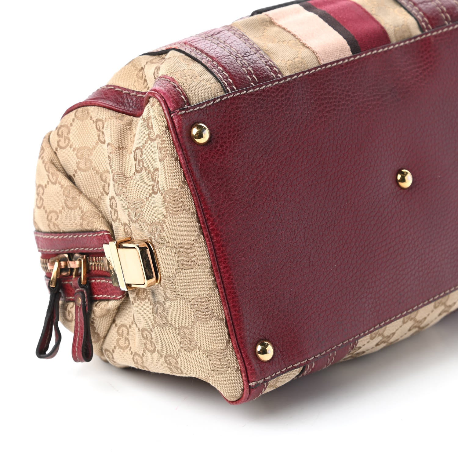 Gucci Monogram Medium Aviatrix Boston Ebony Bordeaux 6 of 10