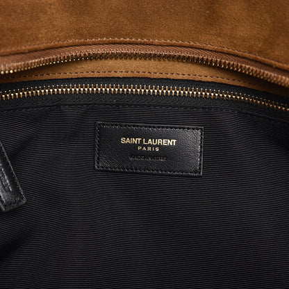 Saint Laurent Suede Fringe Monogram Shopping Tote Light Ochre 6 of 8
