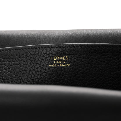 Hermes Taurillon Clemence Halzan 31 GM Black 6 of 10