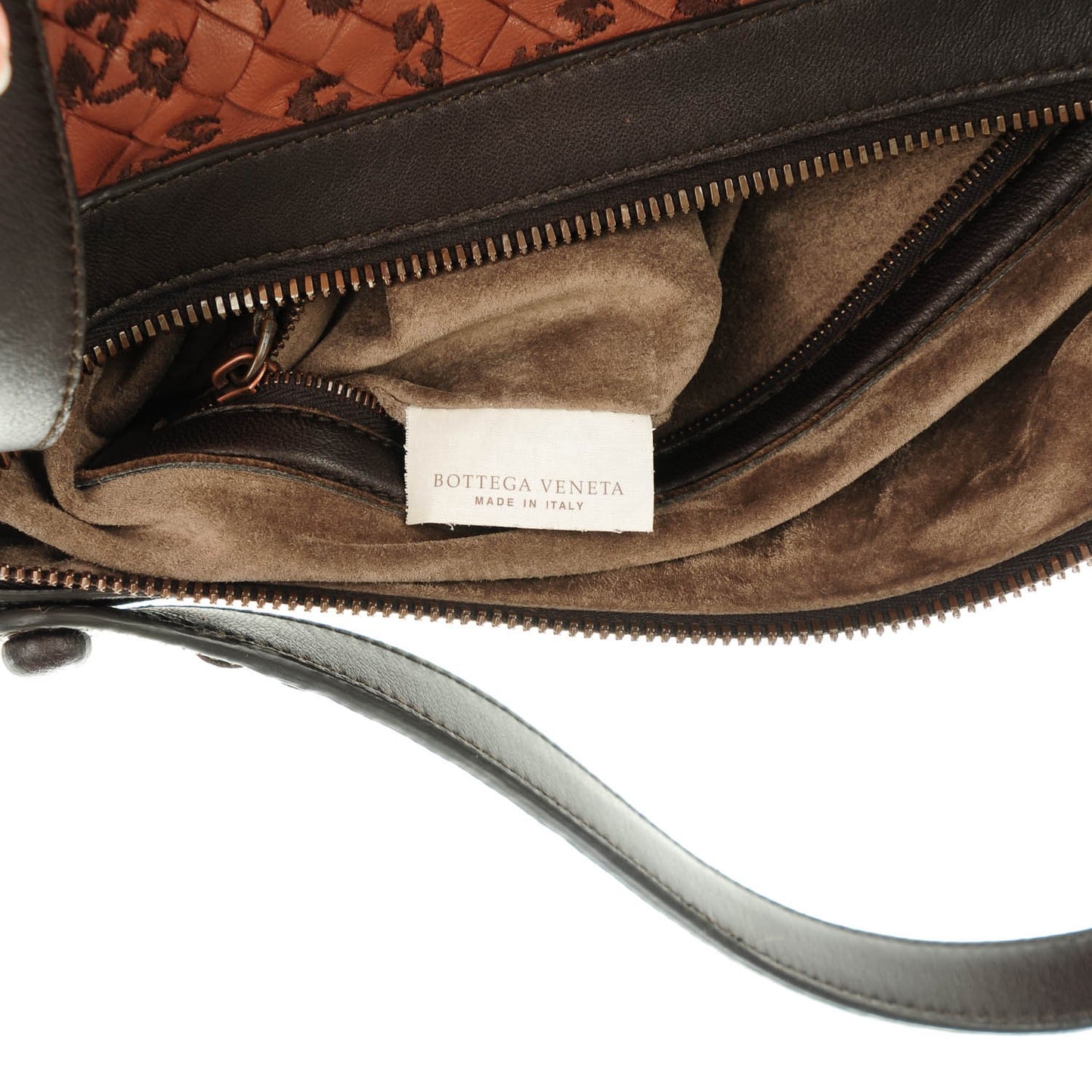 Embroidered Intrecciato Matita Shoulder Bag