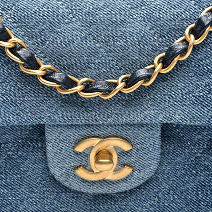 Chanel Washed Denim Quilted Mini Rectangular Flap Blue 7 of 9