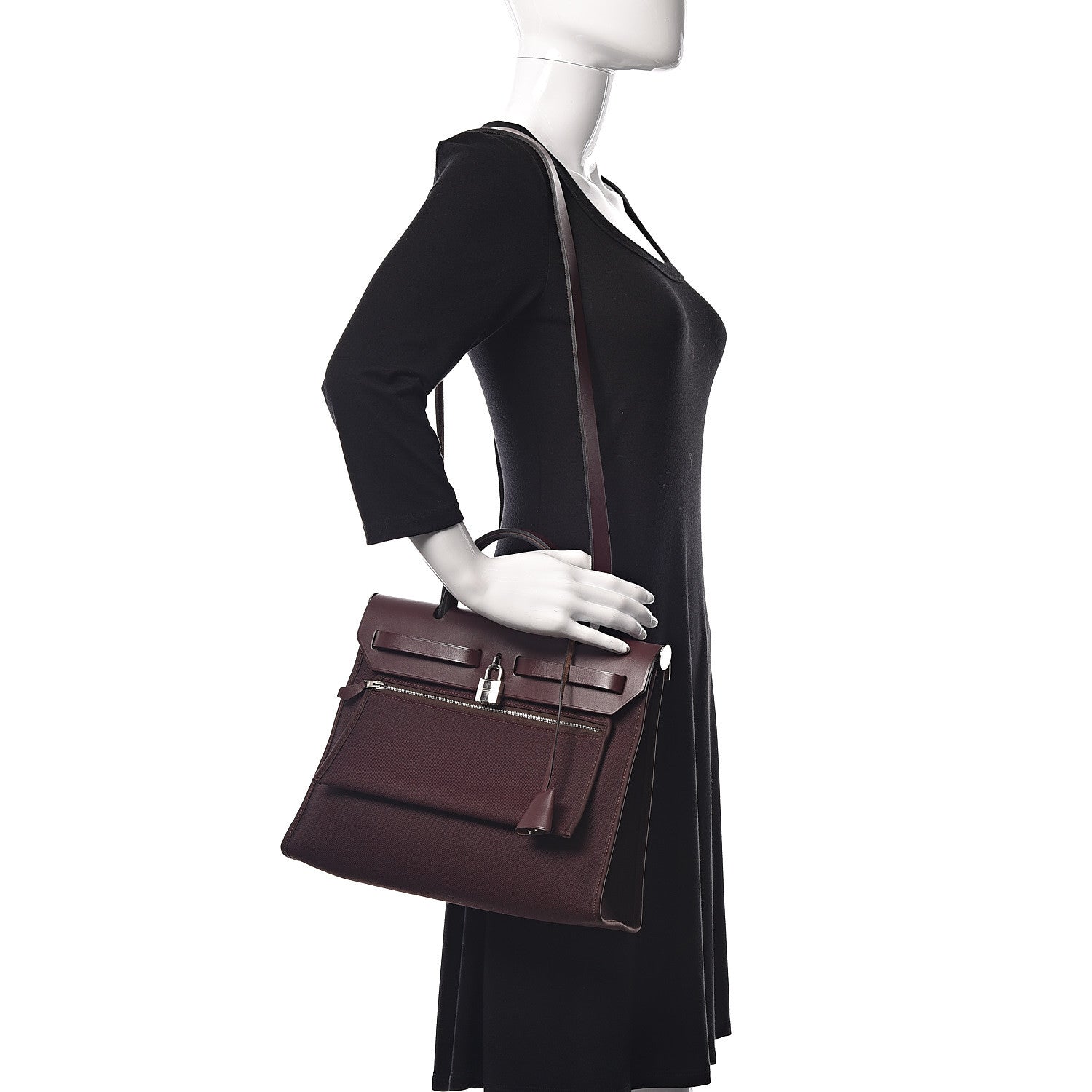Hermes Vache Hunter Toile Officier Herbag Zip 31 PM Prune 2 of 13