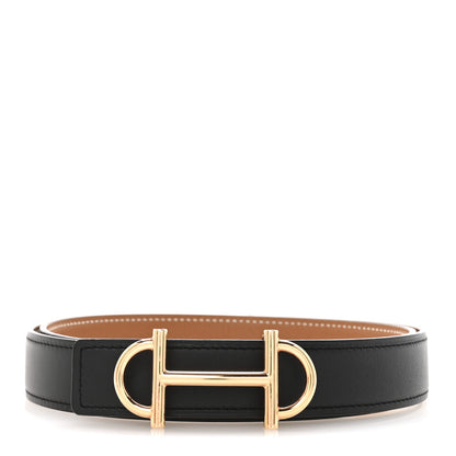 Hermes Swift Epsom 24mm Gamma Belt 85 34 Black Gold 1 of 6