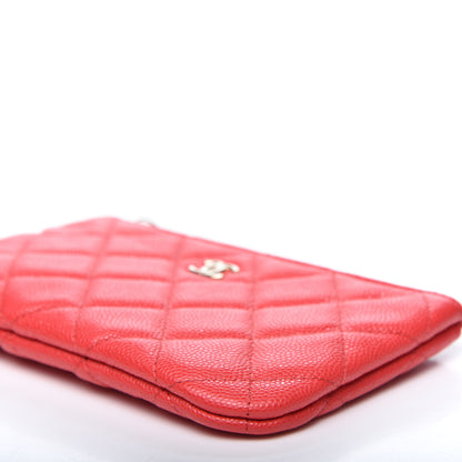 Chanel Caviar Quilted Small Cosmetic Case Dark Pink 6 of 9