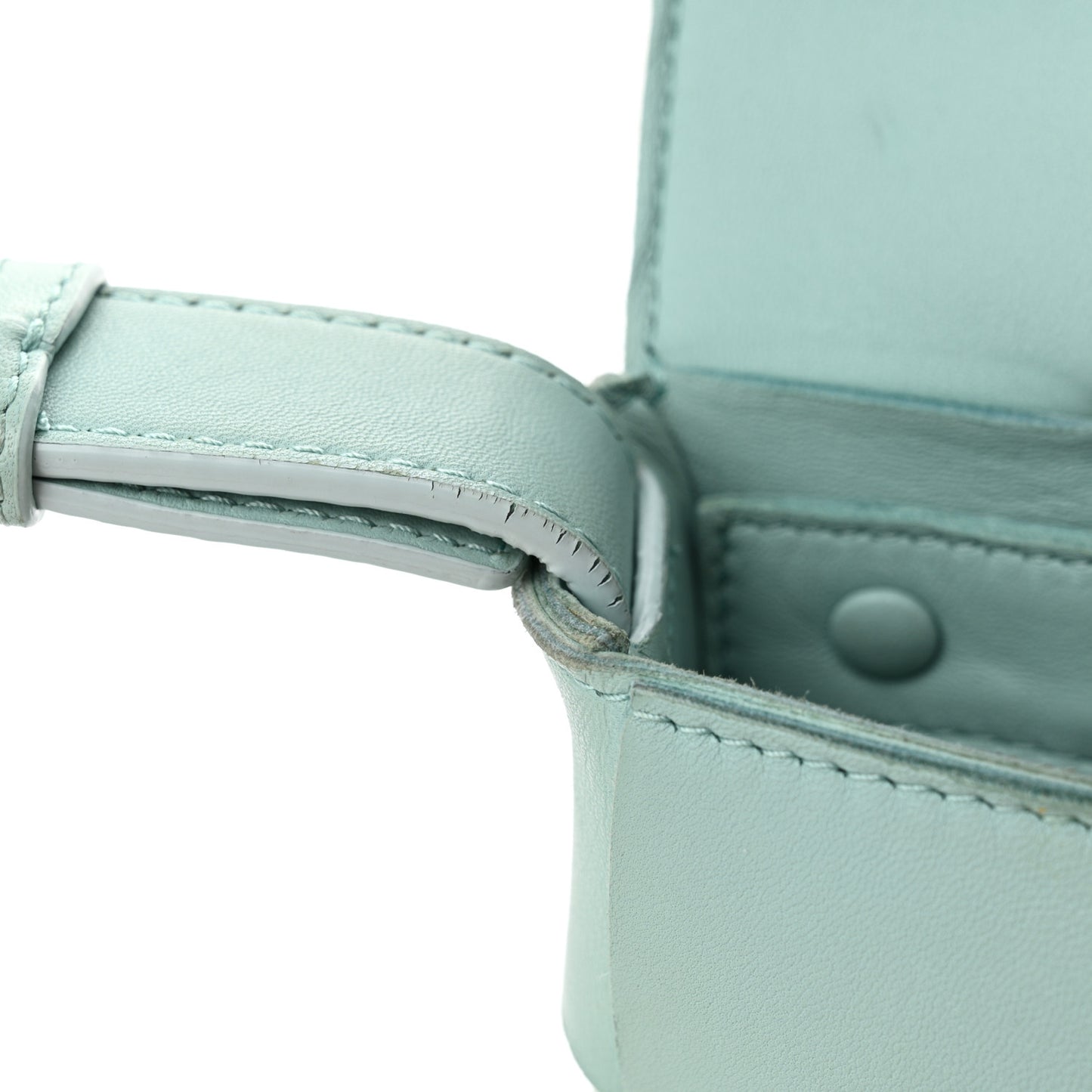 Lambskin Maxi Intreccio Cassette Bag Teal Washed