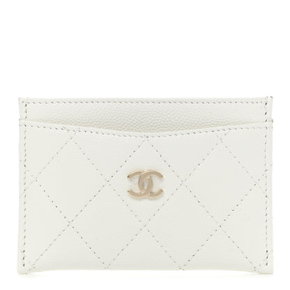 Chanel Caviar Quilted Card Holder White 1 of 9