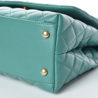 Chanel Caviar Lizard Quilted Small Coco Handle Flap Green 9 of 10