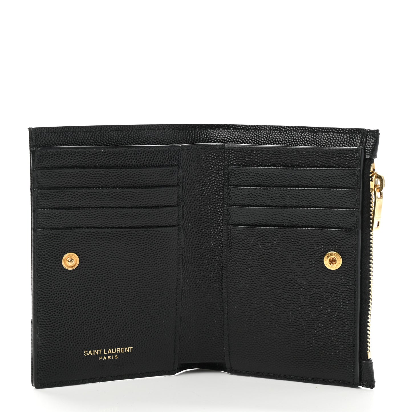 Grain De Poudre Matelasse Chevron Monogram Zipped Two-Part Wallet Black