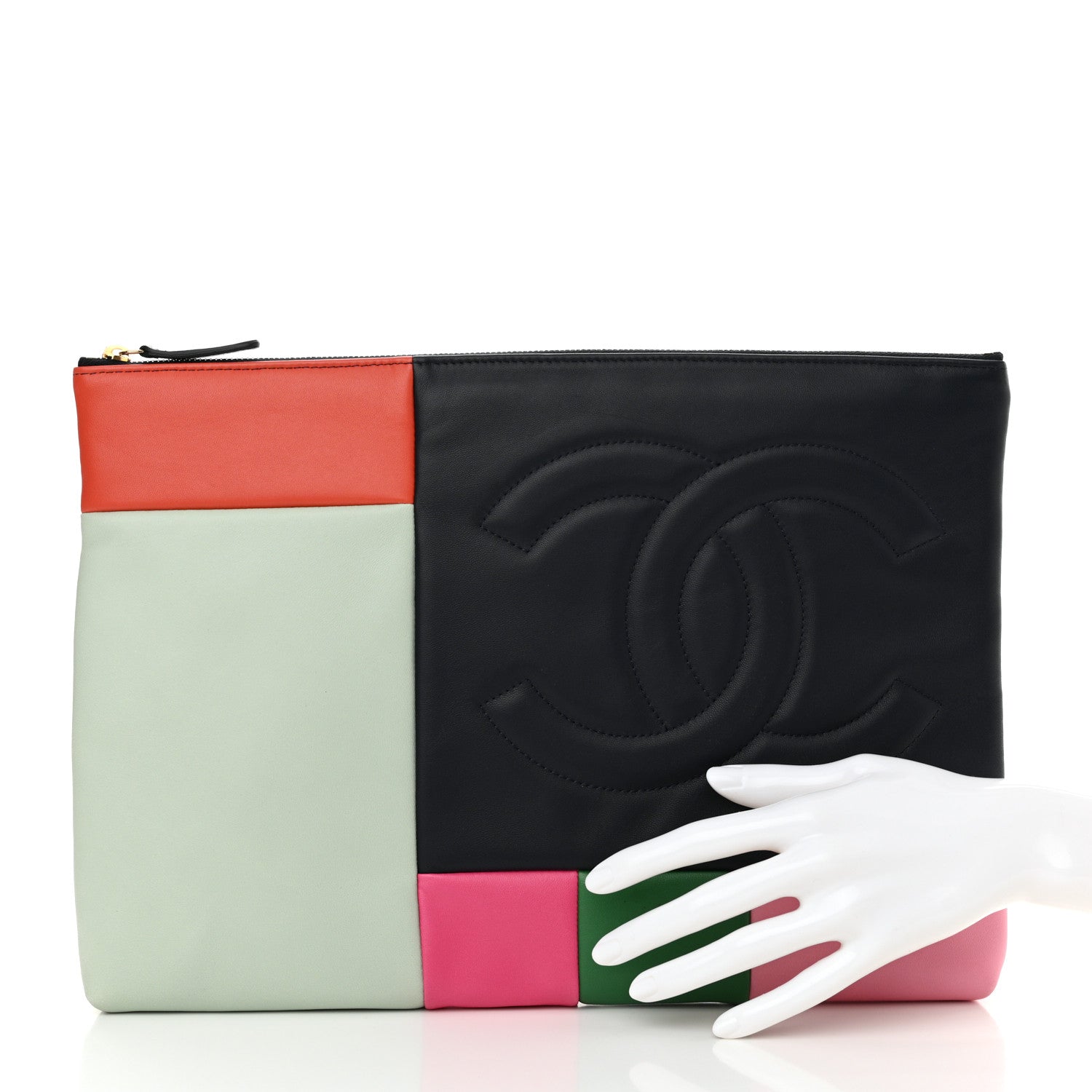 Chanel Lambskin Colorblock Cosmetic Case Multicolor 2 of 8