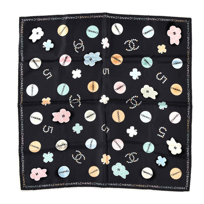 Chanel Silk No 5 Square Scarf Black 1 of 3