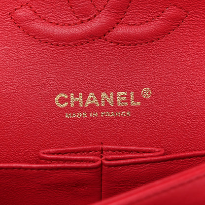Chanel Lambskin Quilted Medium Double Flap Dark Pink 6 of 13