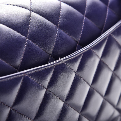 Chanel Lambskin Quilted Jumbo Double Flap Dark Purple 8 of 11